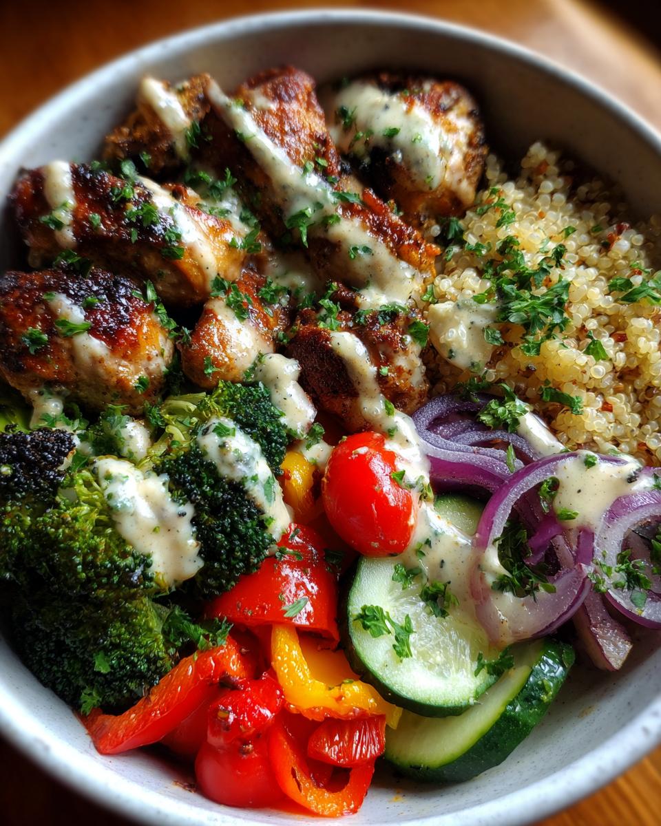 1 Easy Recipe: Lemon Tahini Chicken Bowls, Loved! 4 Lemon Tahini Chicken & Veggie Power Bowls - detail 1