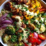 Lemon Tahini Chicken & Veggie Power Bowls