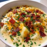 Loaded Baked Potato Soup (Cheese, Bacon & Chives)