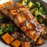 Maple Mustard Salmon & Sweet Potato Bowls