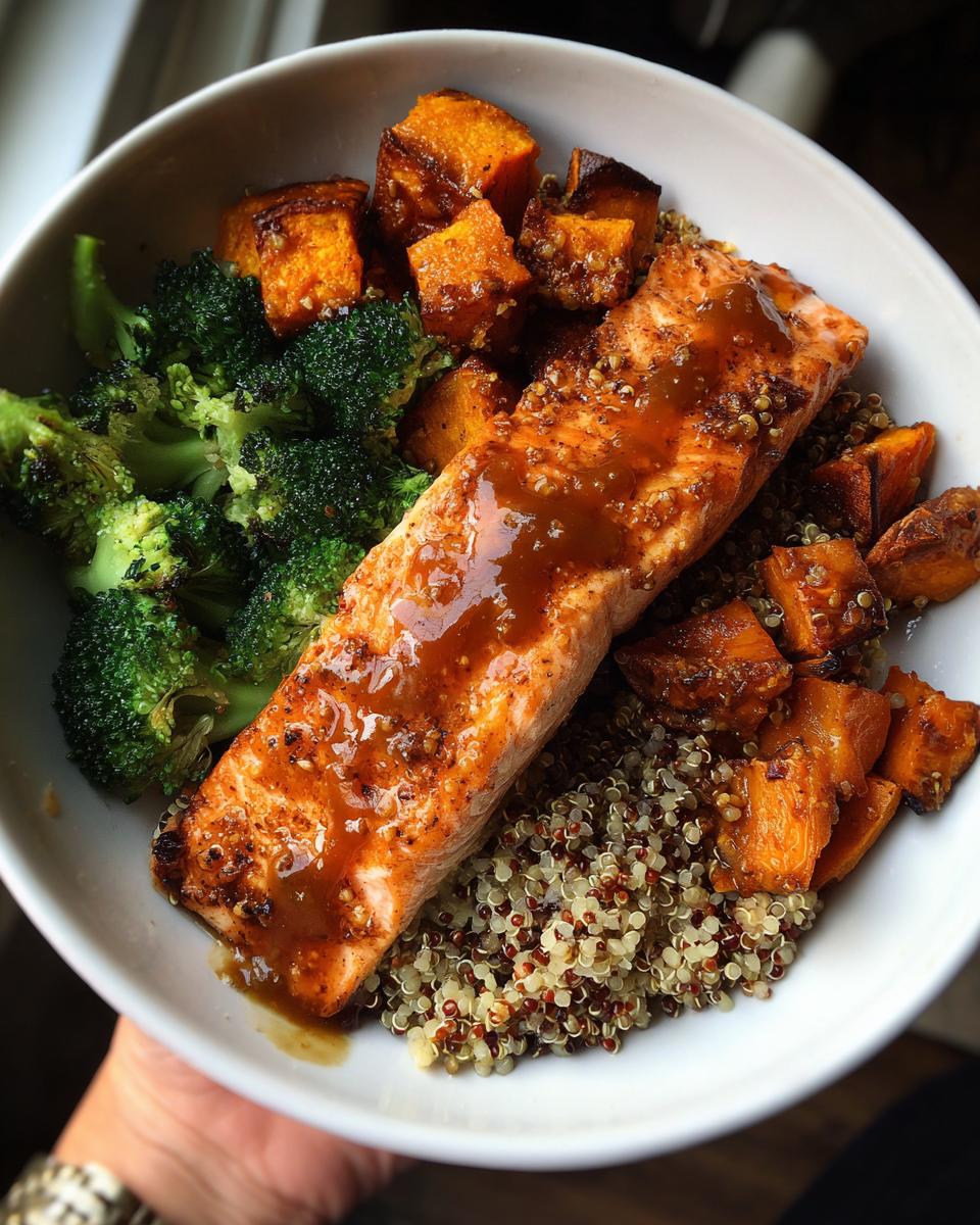 Maple Mustard Salmon & Sweet Potato Bowls - detail 2