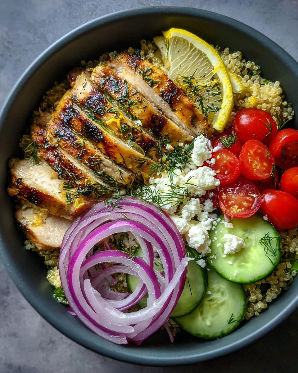 Mediterranean-Inspired Lemon-Dill Chicken Bowls - detail 2