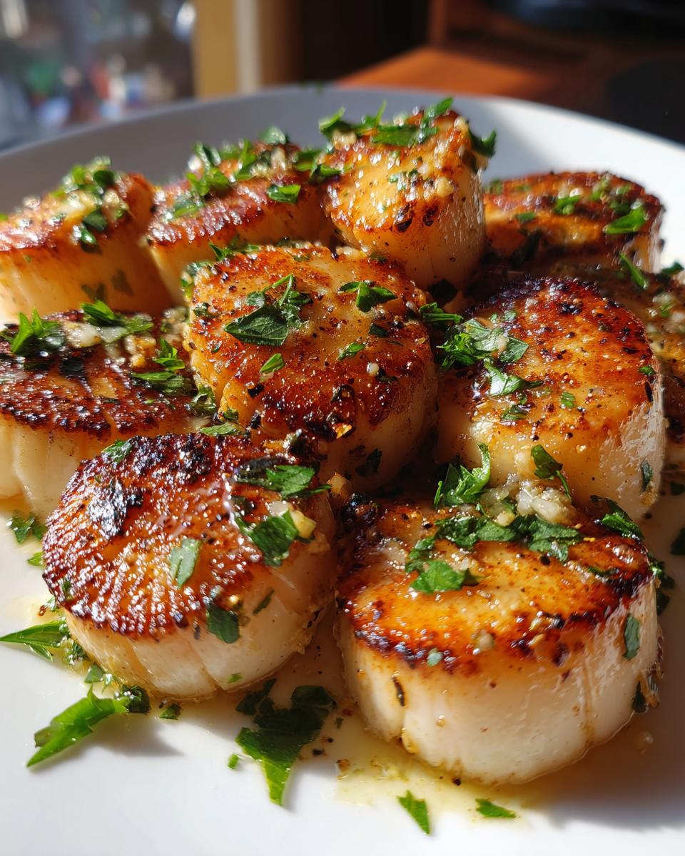 Pan-Seared Scallops with Garlic Butter - detail 1