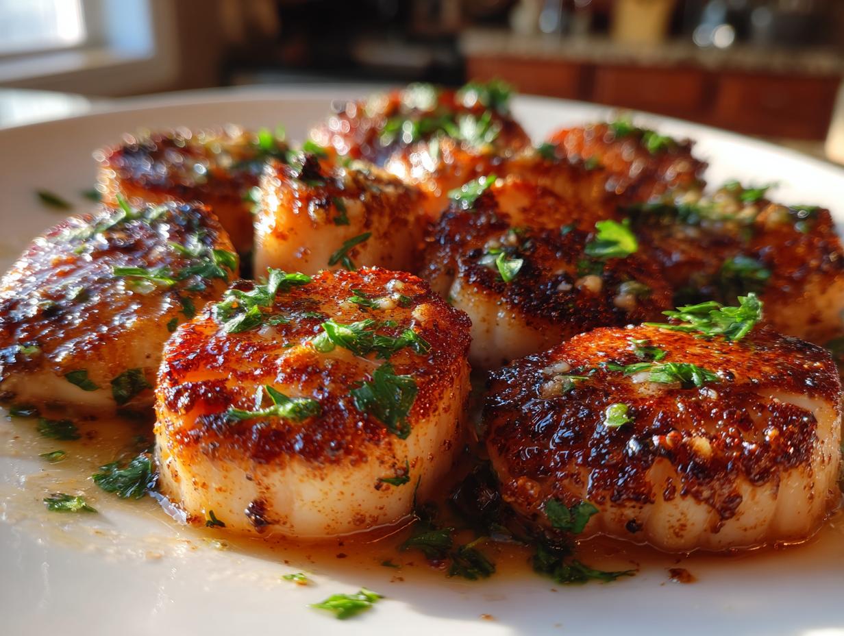 Pan-Seared Scallops with Garlic Butter - detail 2