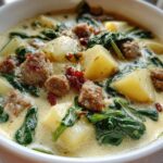 Potato Soup with Sausage & Spinach (Hearty Meal Bowl)