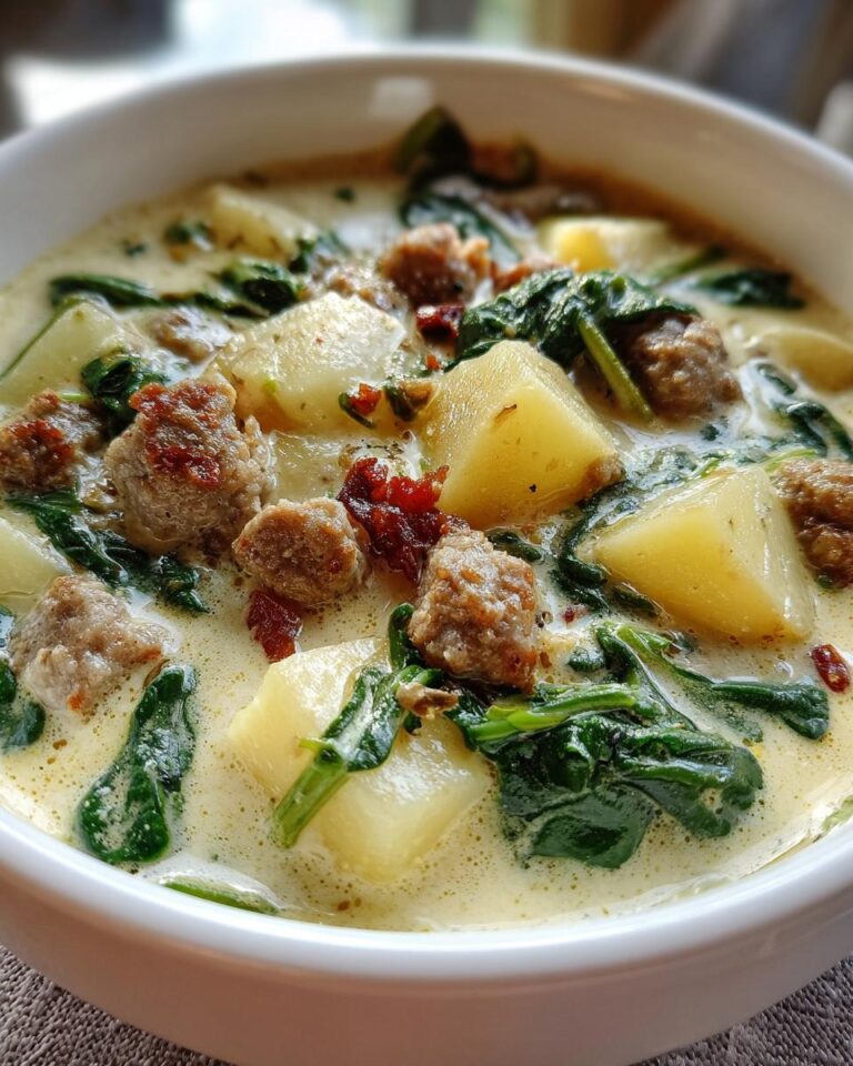 Potato Soup with Sausage & Spinach (Hearty Meal Bowl)