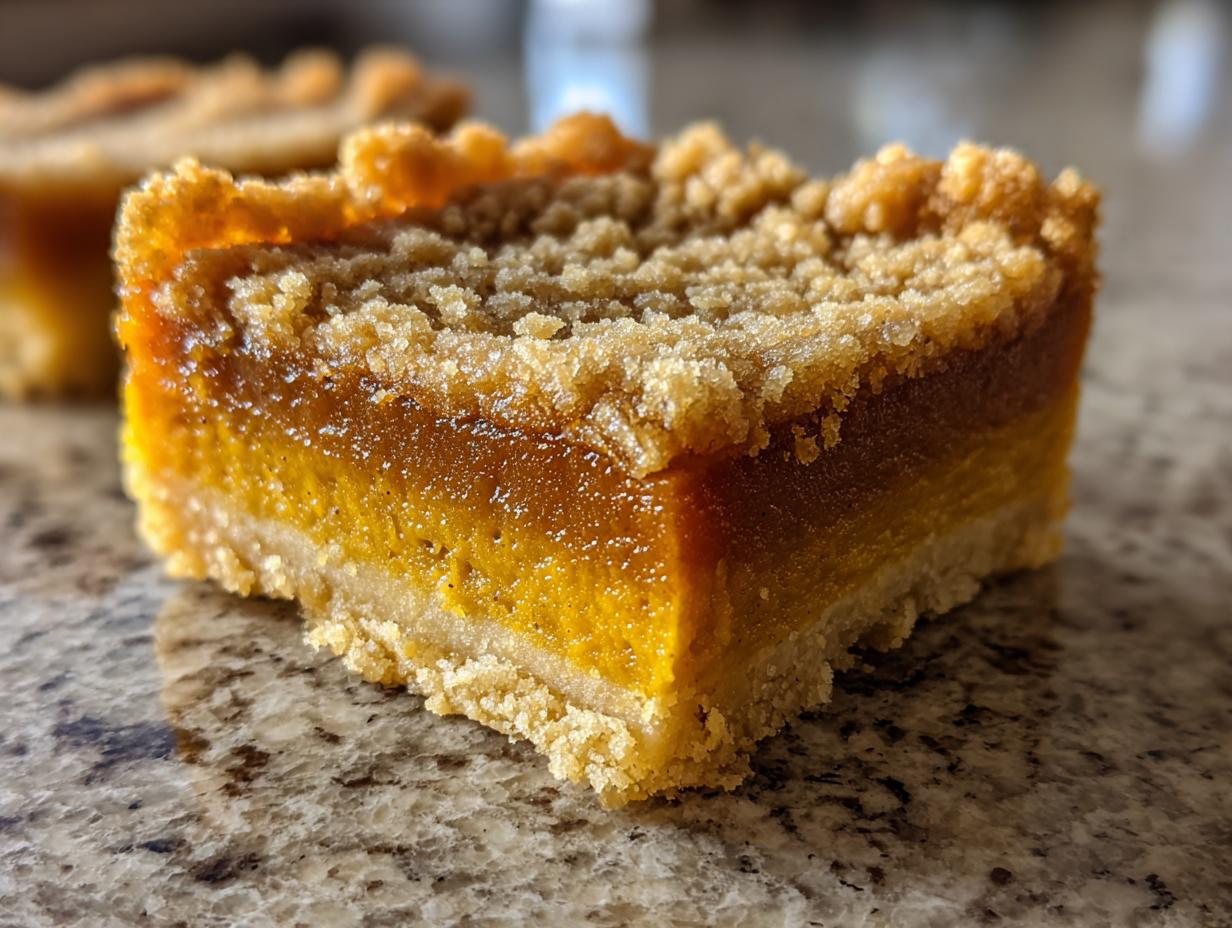 Pumpkin Pie Bars with Shortbread Crust - detail 1
