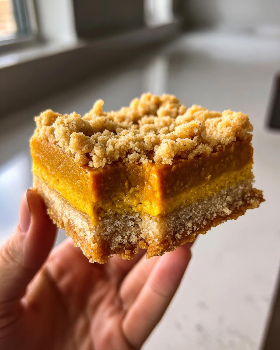 Pumpkin Pie Bars with Shortbread Crust - detail 2