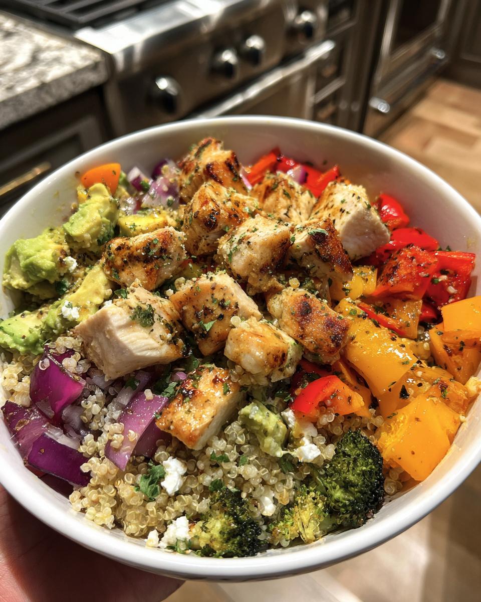 Roasted Chicken & Warm Quinoa Bowls: 3 Steps to Delicious! 5 Roasted Chicken & Warm Quinoa Veggie Bowls - detail 2