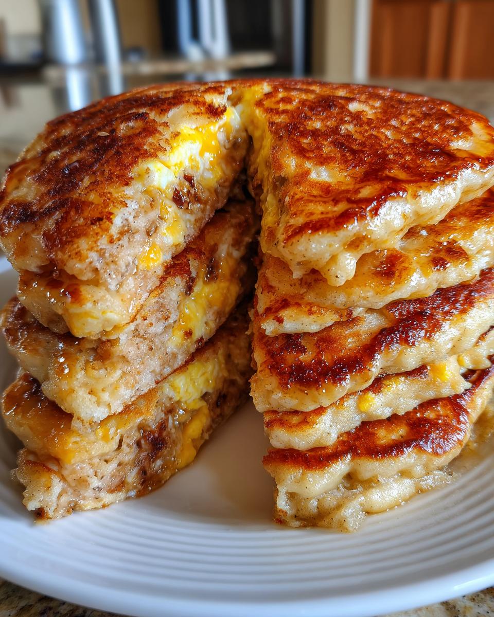 Unbelievable 3-Ingredient **Savory Breakfast Pancakes**! 5 Savory Breakfast Pancakes with Eggs & Cheese - detail 2