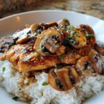 Slow Cooker Chicken & Mushrooms in Garlic Sauce