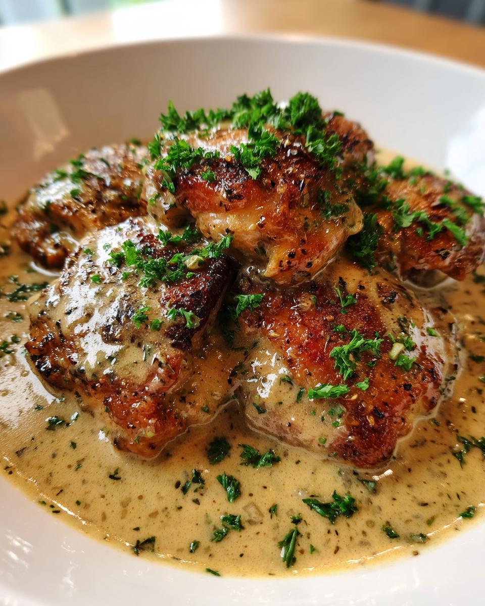 Slow Cooker Chicken Thighs with Creamy Gravy - detail 1