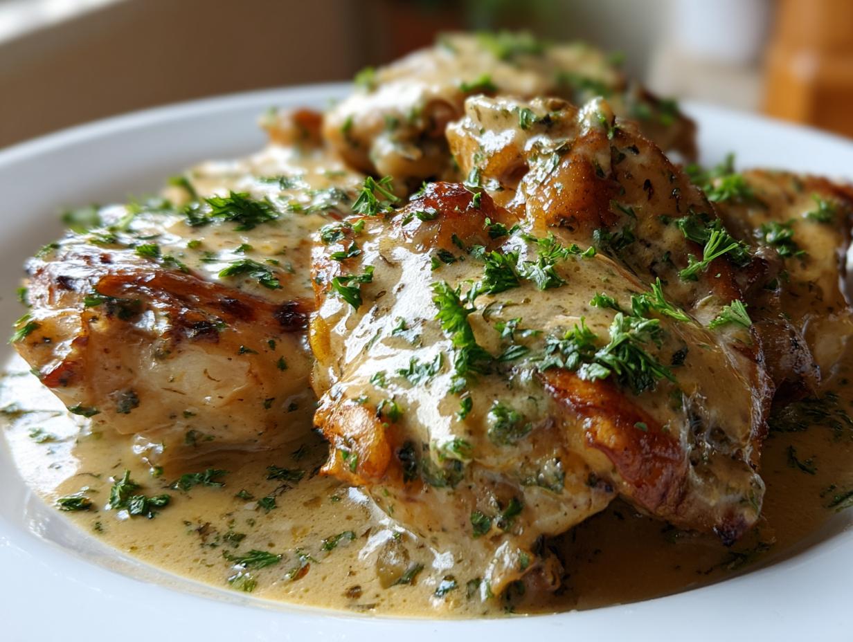 Slow Cooker Chicken Thighs with Creamy Gravy - detail 2