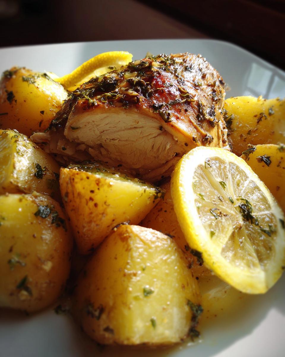 Slow Cooker Lemon Herb Chicken with Potatoes - detail 2