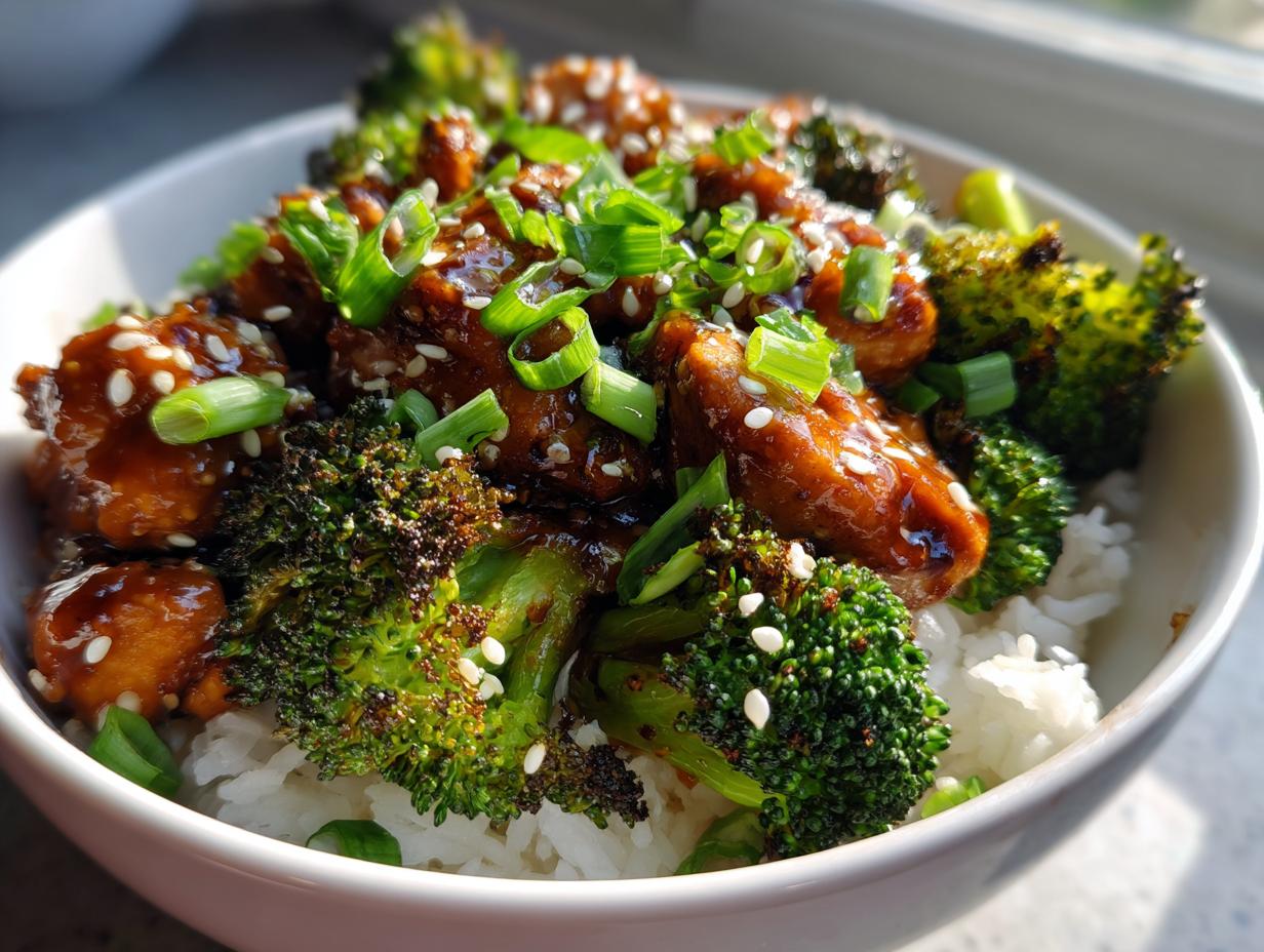 Spicy Honey Chicken: 1 Bowl of Deliciousness! 5 Spicy Honey Chicken & Roasted Broccoli Bowls - detail 2