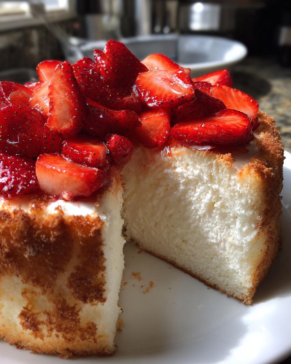 Strawberry Angel Food Cake Dessert (Light & Airy) - detail 2