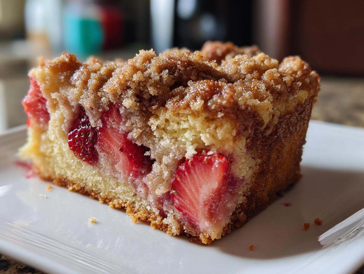 Strawberry Crumb Cake with Buttery Streusel - detail 2