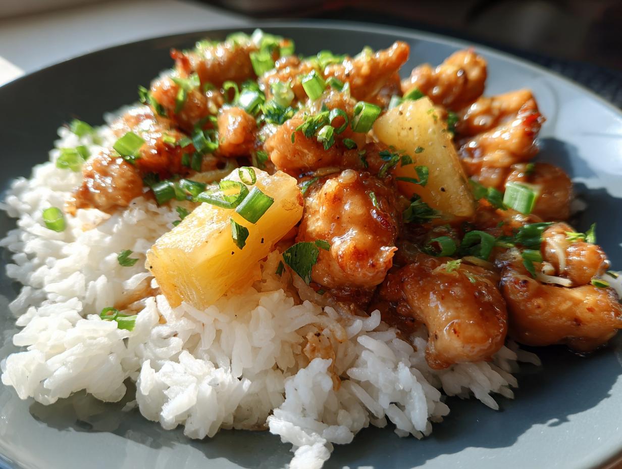 Sweet and Savory Pineapple Chicken and Rice Recipe - detail 2