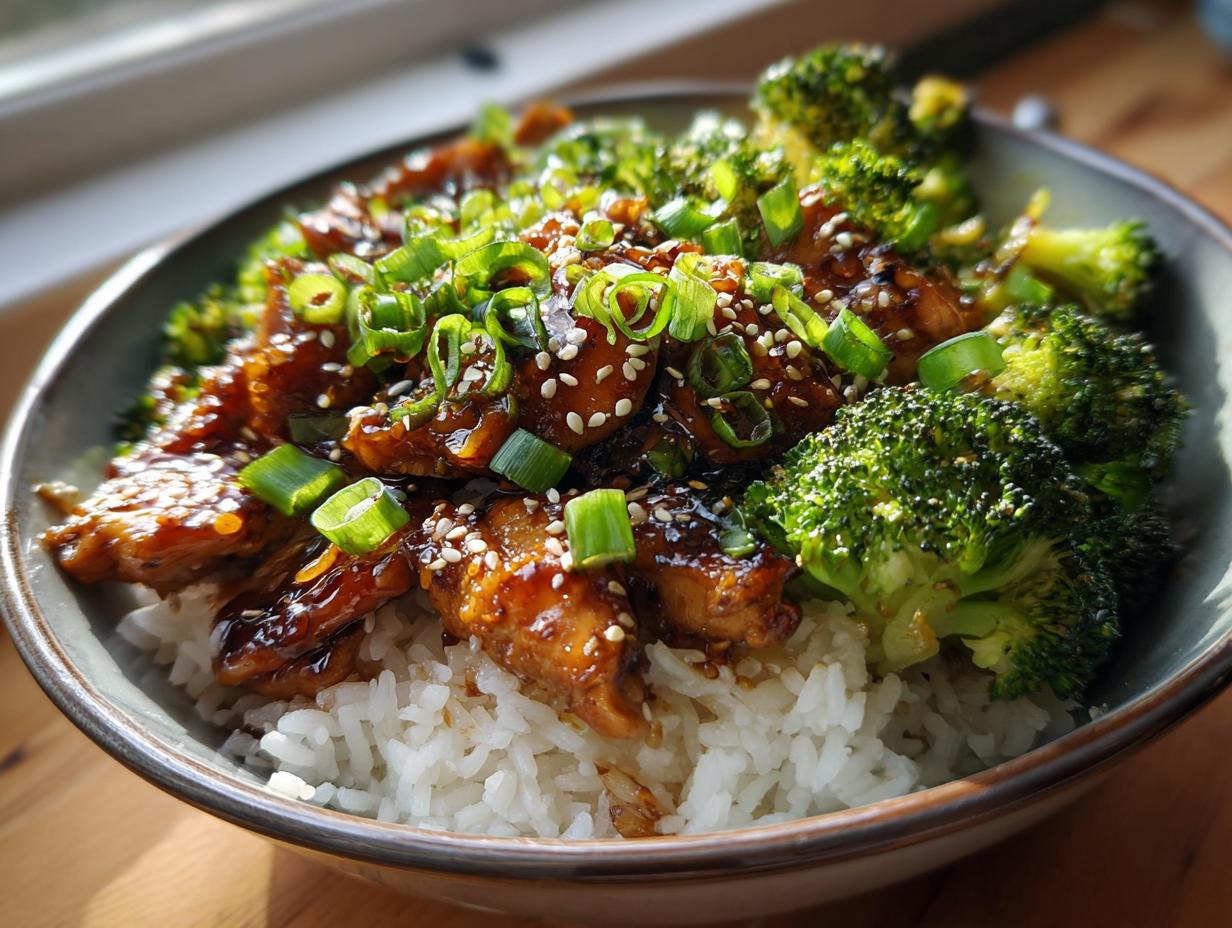 Teriyaki Chicken Rice Bowls (Asian Angle) - detail 2
