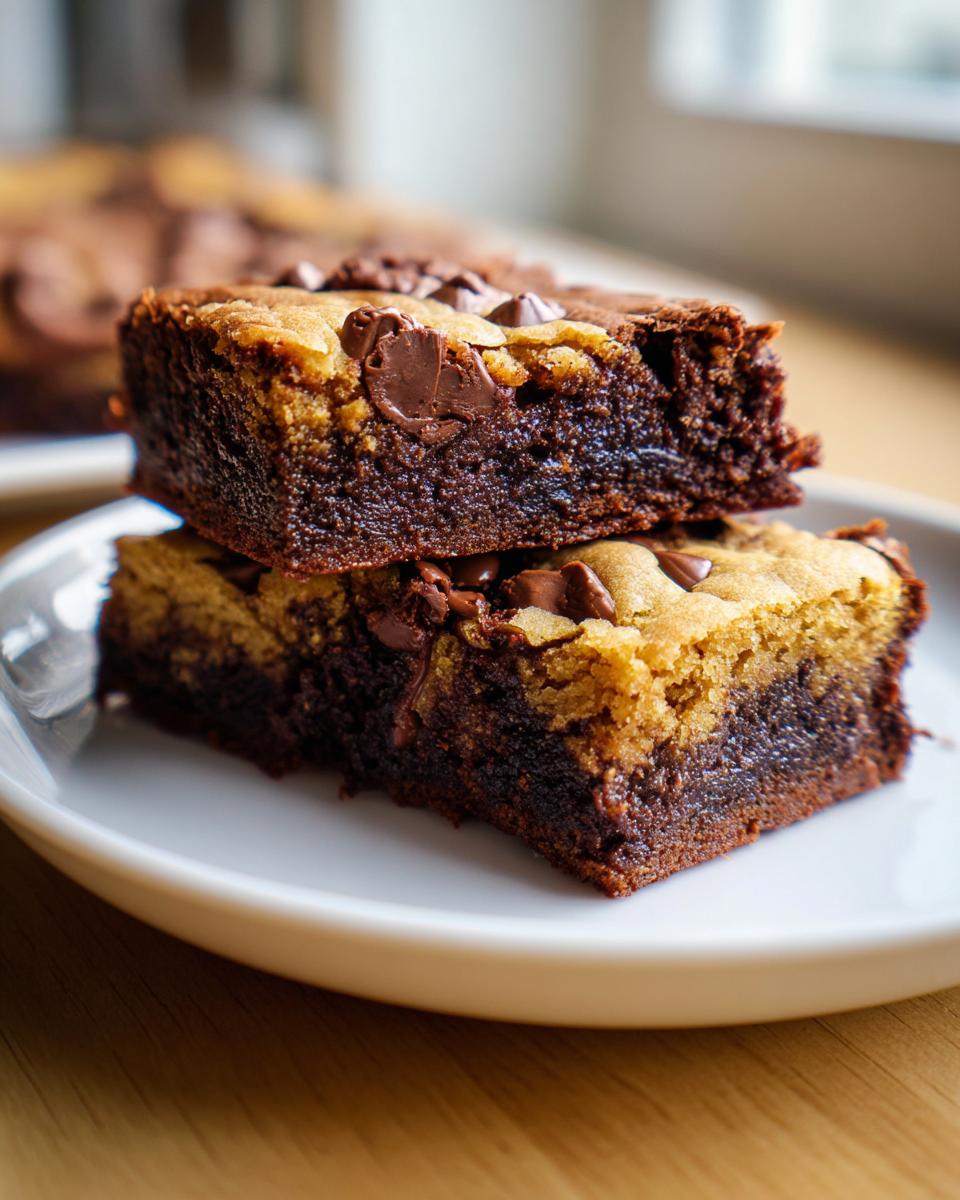 The Best Fudgy Chewy Browkies (Brookies) - Savvy Bites - detail 1