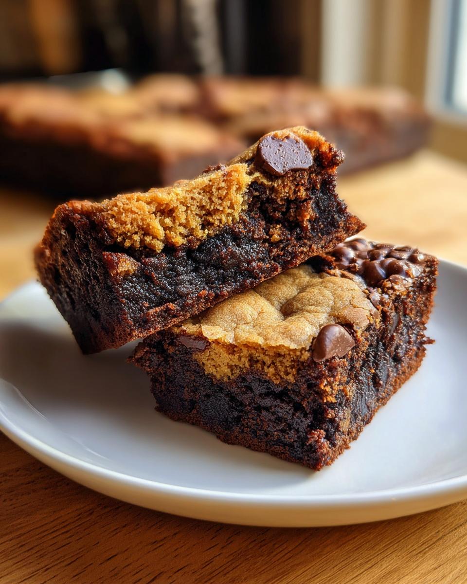 The Best Fudgy Chewy Browkies (Brookies) - Savvy Bites - detail 2
