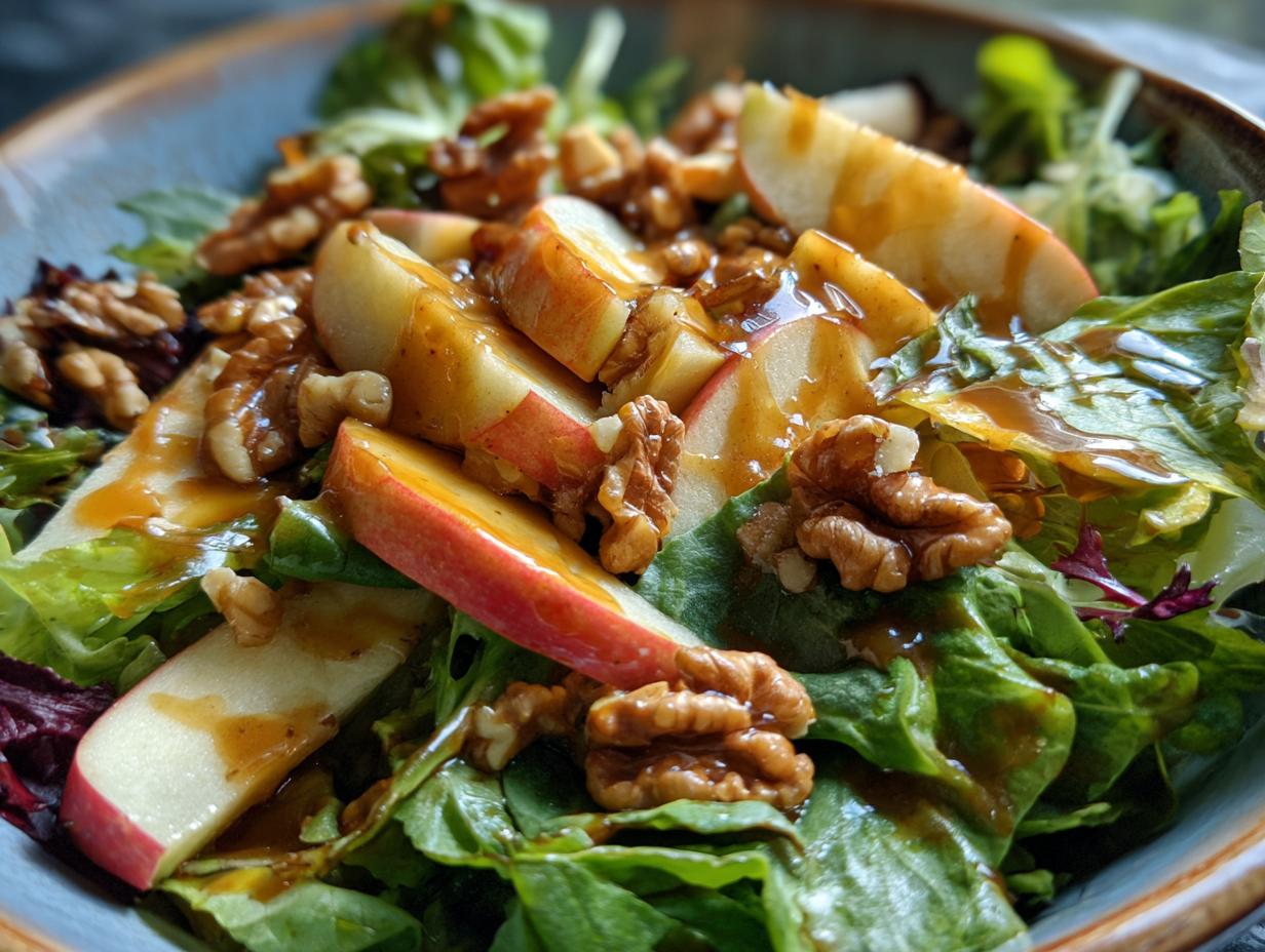 Winter Apple Walnut Salad with Maple Dijon Vinaigrette - detail 1