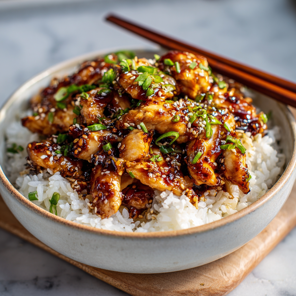 Easy Chicken & Bowl Dinners for Weeknight Comfort: Flavor-Packed Meals the Whole Family Will Crave 13 Sticky garlic chicken rice bowl