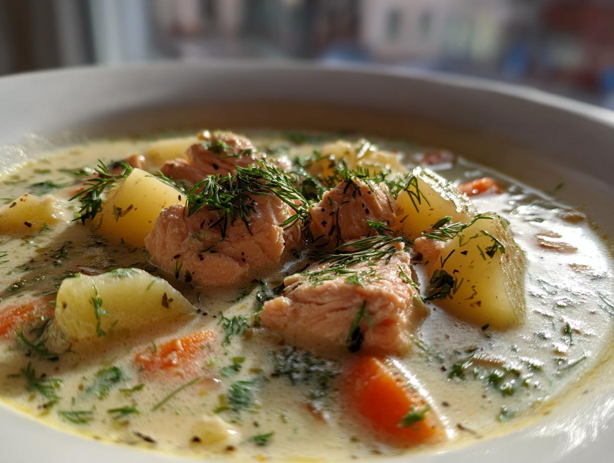 Finnish Salmon Soup Recipe - Lohikeitto - detail 2