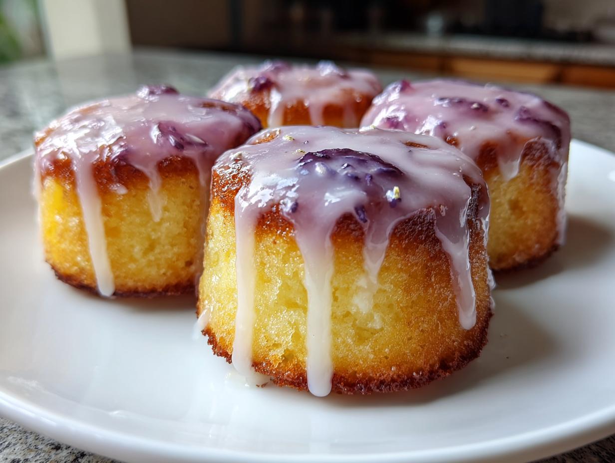 Mini Lemon Cakes With Lavender Glaze - detail 2