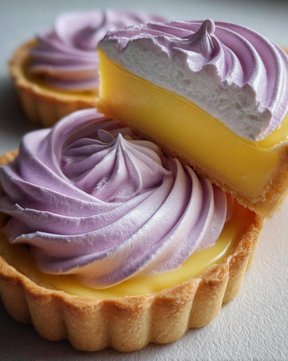 Mini Lemon Tart with Lilac Meringue - detail 2