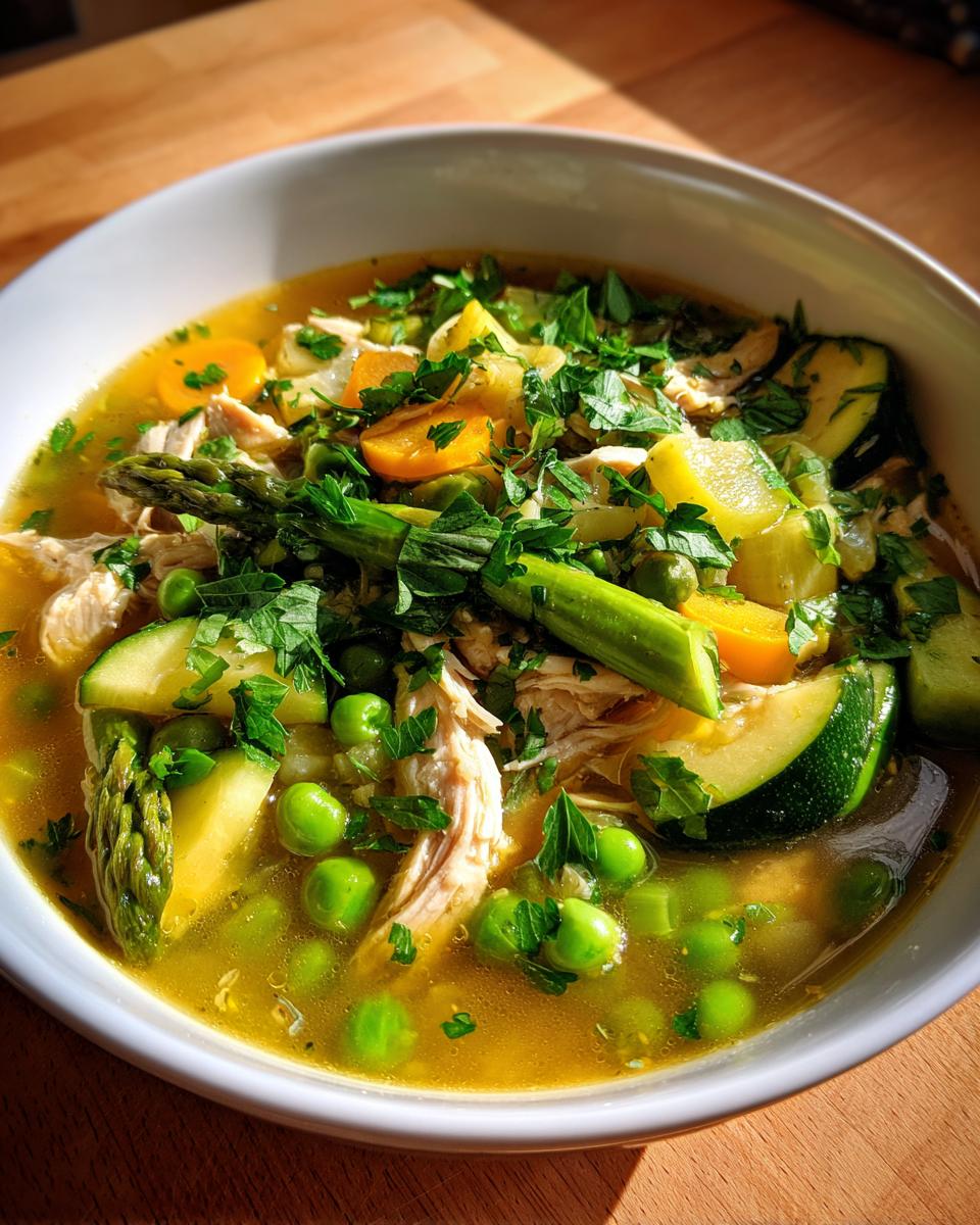 Simple Lemony Chicken Soup with Spring Veggies - detail 1