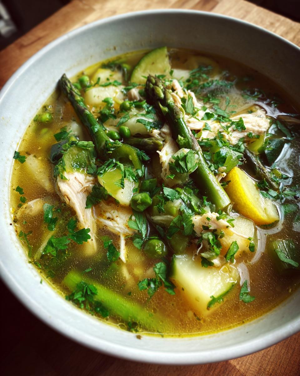 Simple Lemony Chicken Soup with Spring Veggies - detail 2