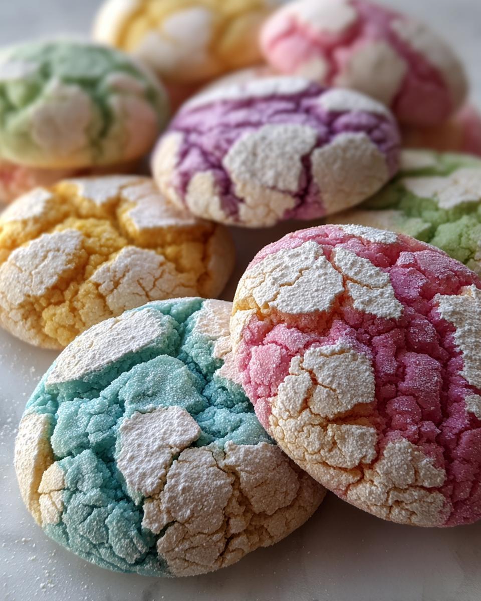 Springtime Crinkle Cookies: A Burst of Pastel Charm - Pin Desserts - detail 1
