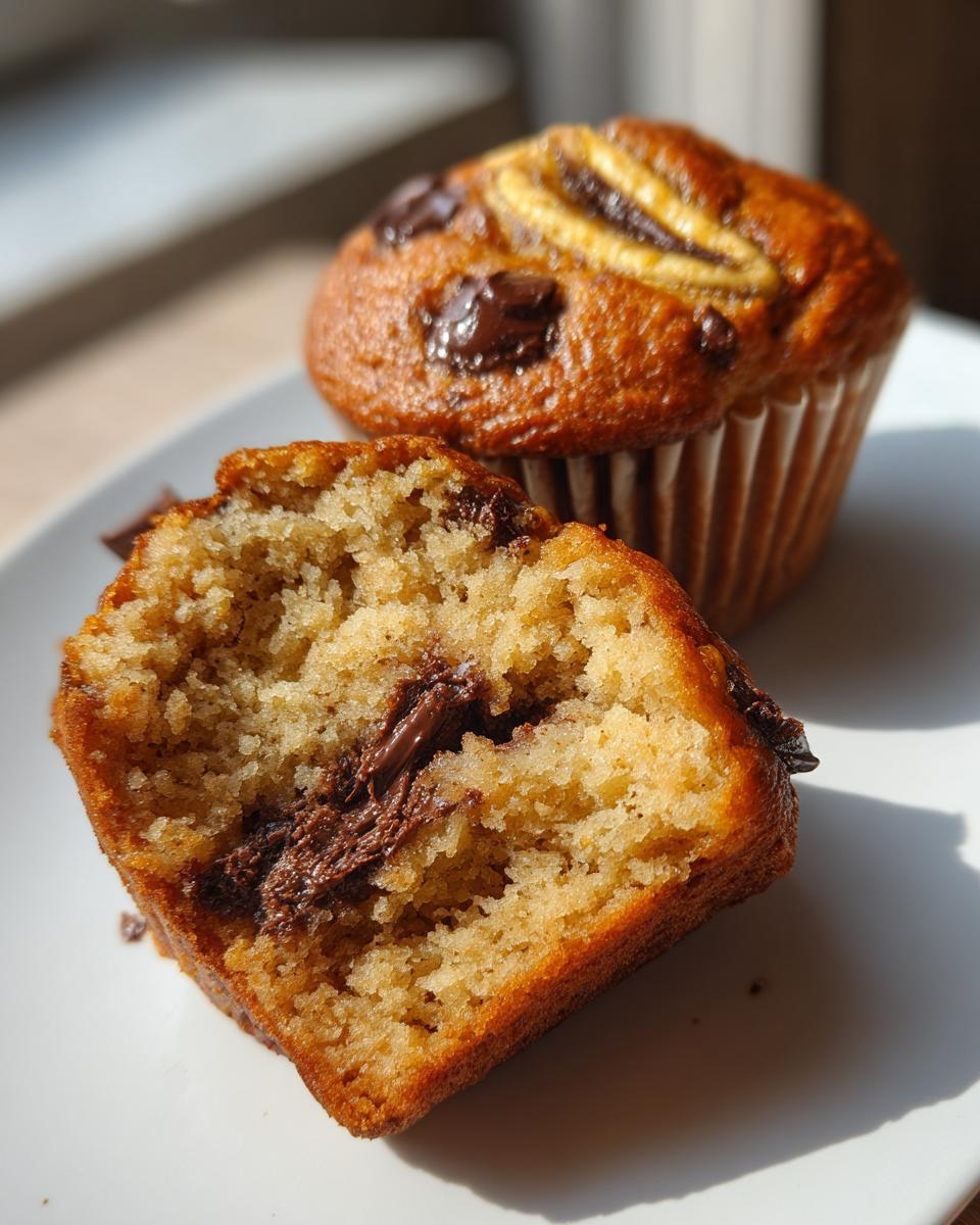 Bakery Style Banana Chocolate Chip Muffins - detail 1