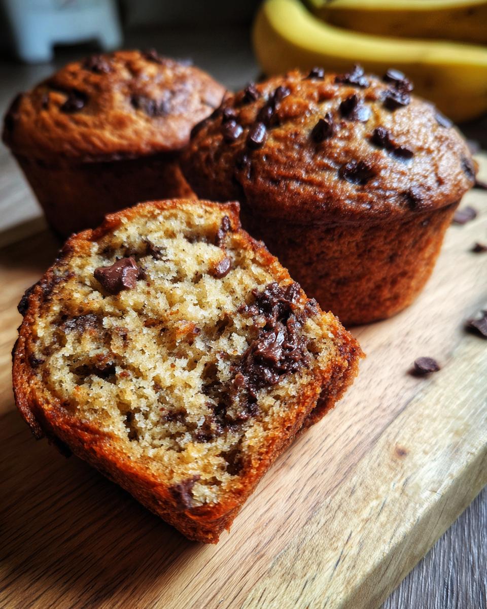 Bakery Style Banana Chocolate Chip Muffins - detail 2