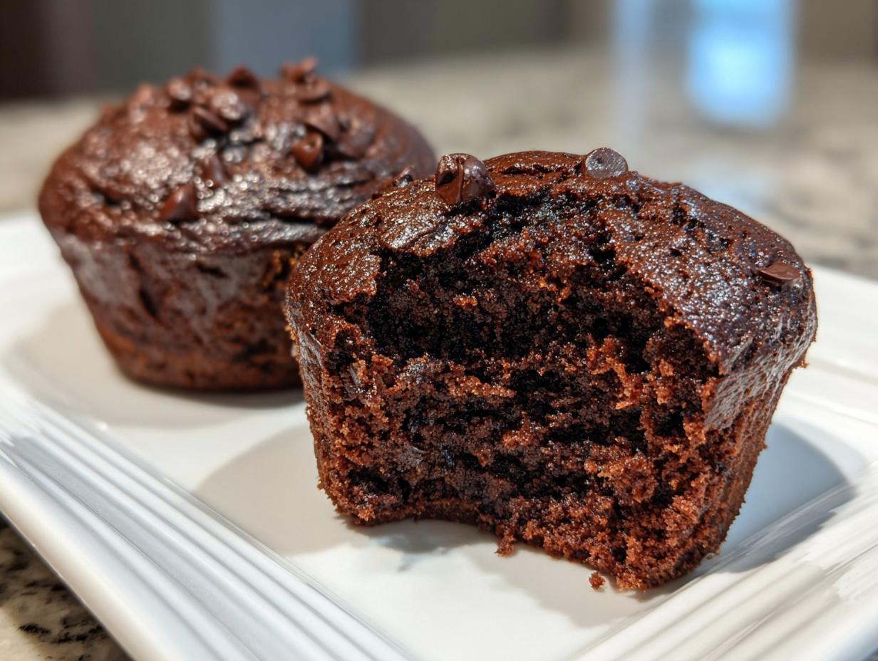 Bakery Style Double Chocolate Muffins - detail 2