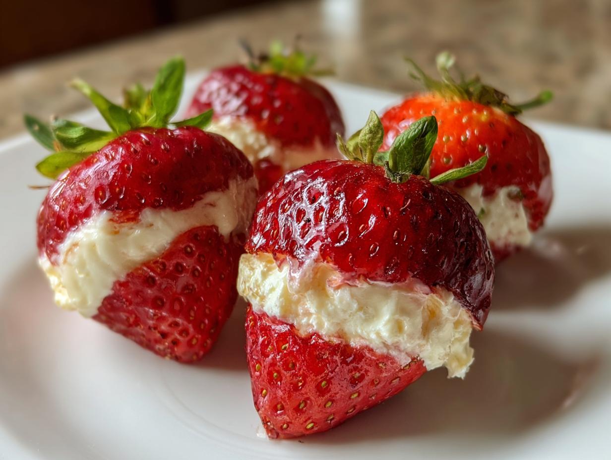 Cheesecake Stuffed Strawberries - detail 2