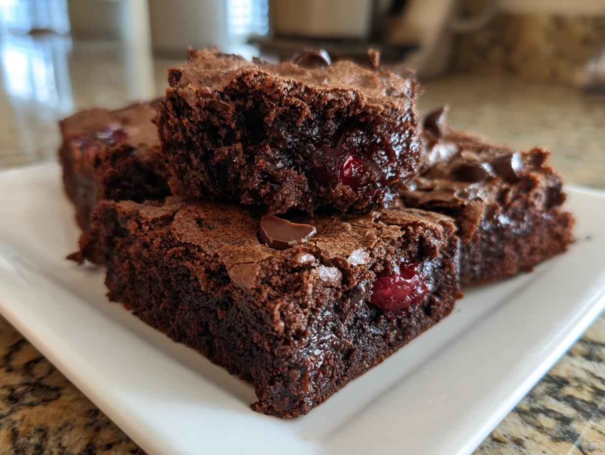 Chocolate Cherry Fudgy Brownies - detail 2