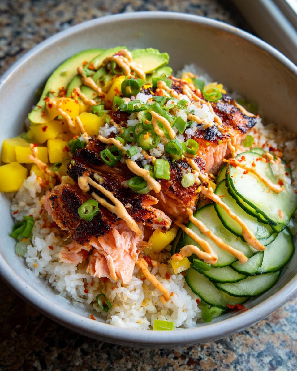 Coconut Rice Salmon Bowl - detail 1