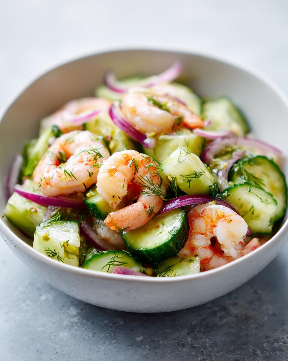 Fresh Cucumber Shrimp Salad Bowl - detail 1