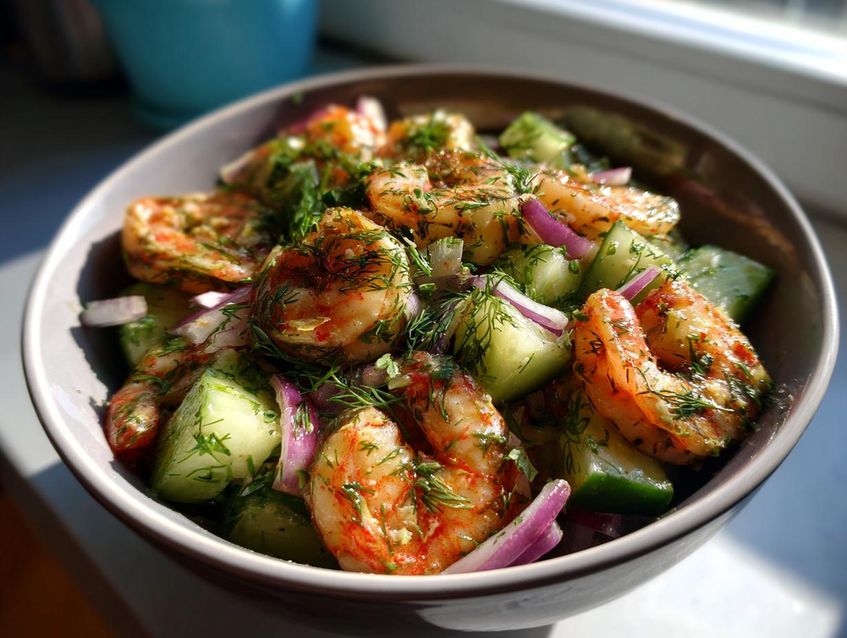 Fresh Cucumber Shrimp Salad Bowl - detail 2