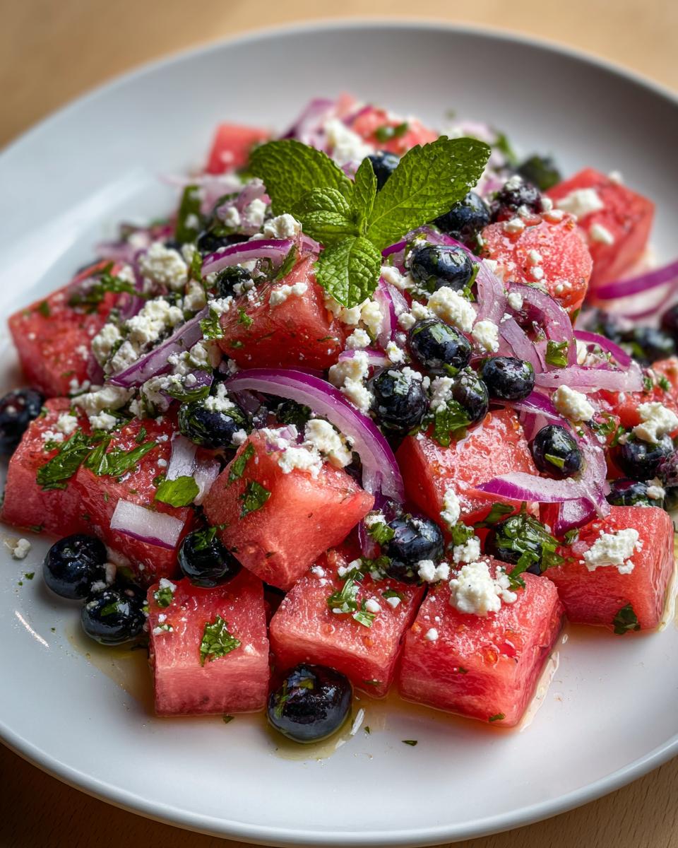 Fresh Watermelon Blueberry Feta Salad - detail 1