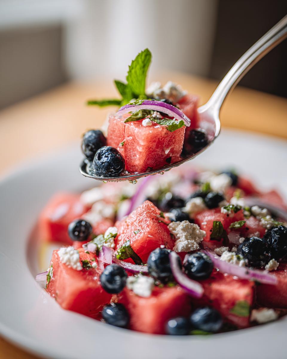 Fresh Watermelon Blueberry Feta Salad - detail 2