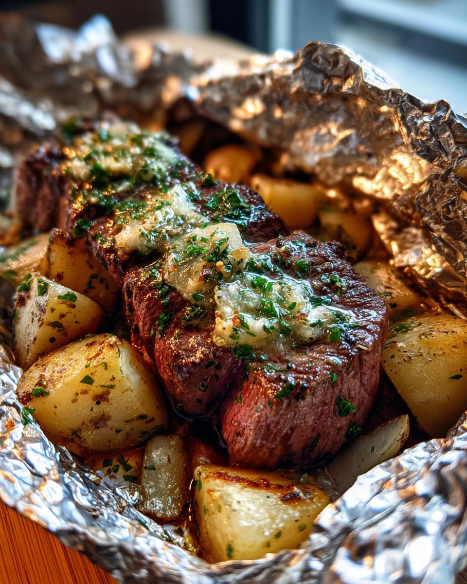 Garlic Butter Steak Foil Packet Dinner - detail 1