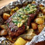 Garlic Butter Steak Foil Packet Dinner