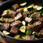 Garlic Butter Steak Zucchini Skillet