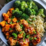 Honey Garlic Chicken Sweet Potato Bowl