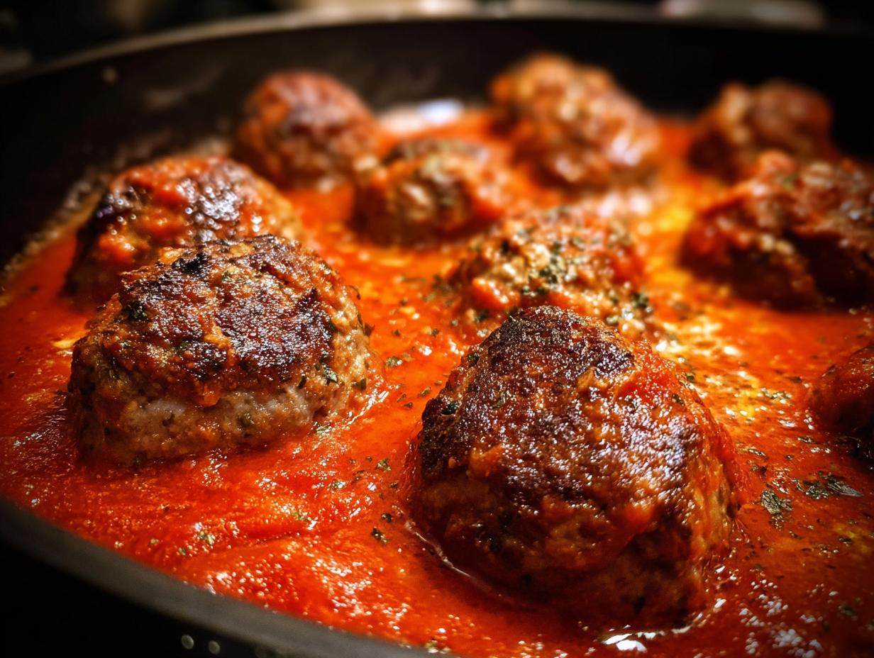 Italian Baked Meatballs in Marinara - detail 2