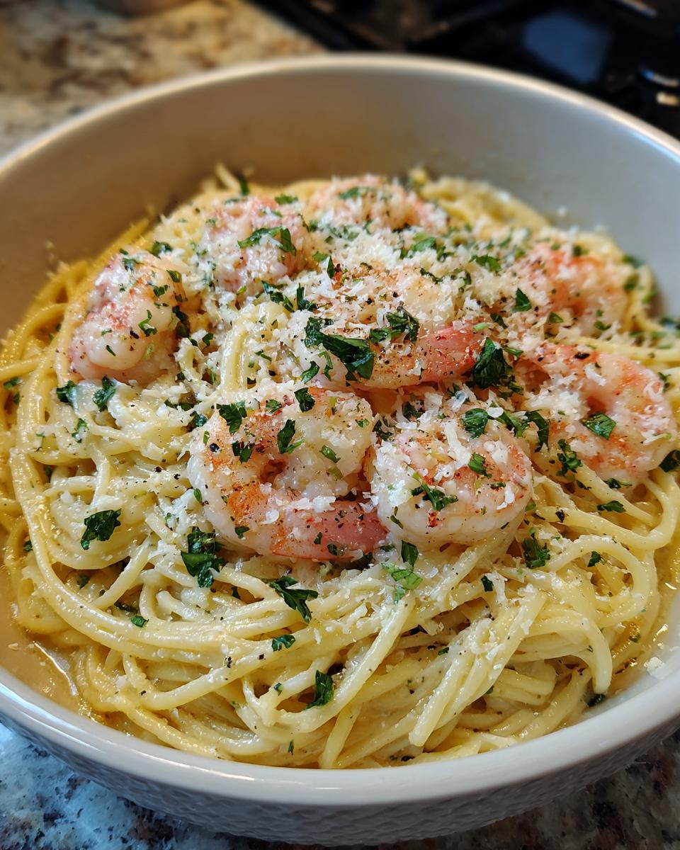Lemon Garlic Parmesan Shrimp Pasta - detail 1