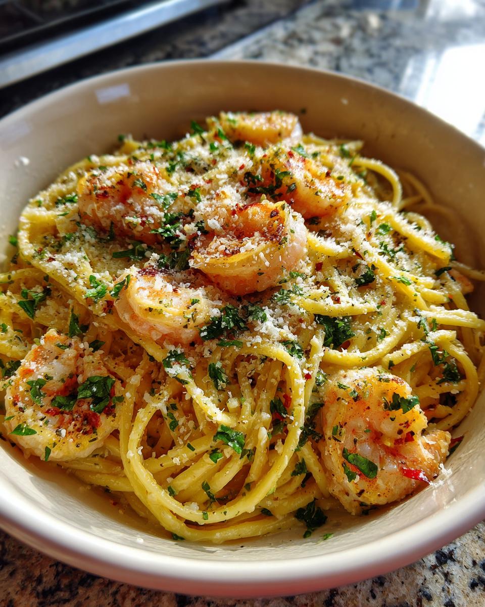 Lemon Garlic Parmesan Shrimp Pasta - detail 2